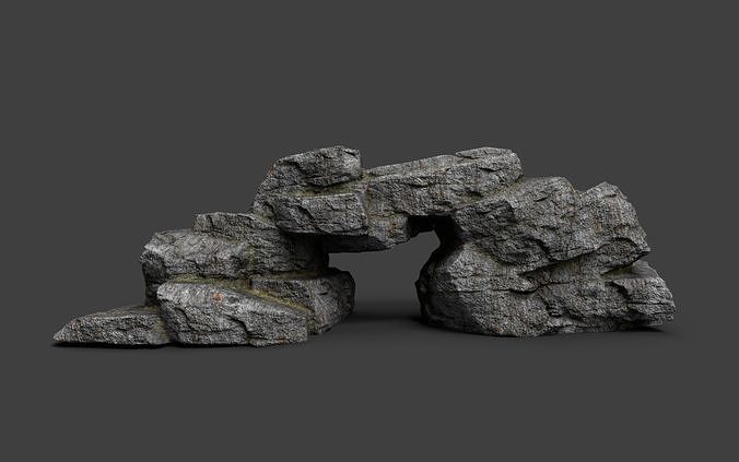 Cliff Rock 4-3 Low-poly 3D model