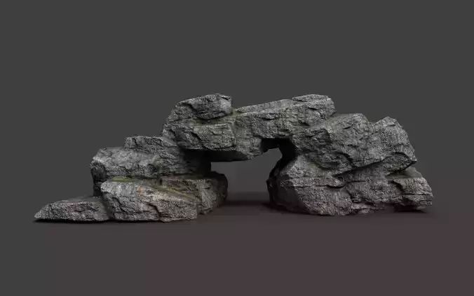 Cliff Rock 4-3 Low-poly 3D model