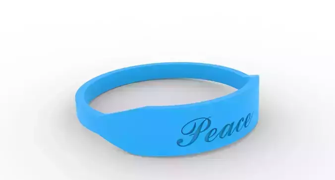 Peace Ring Female Blue 3D print model