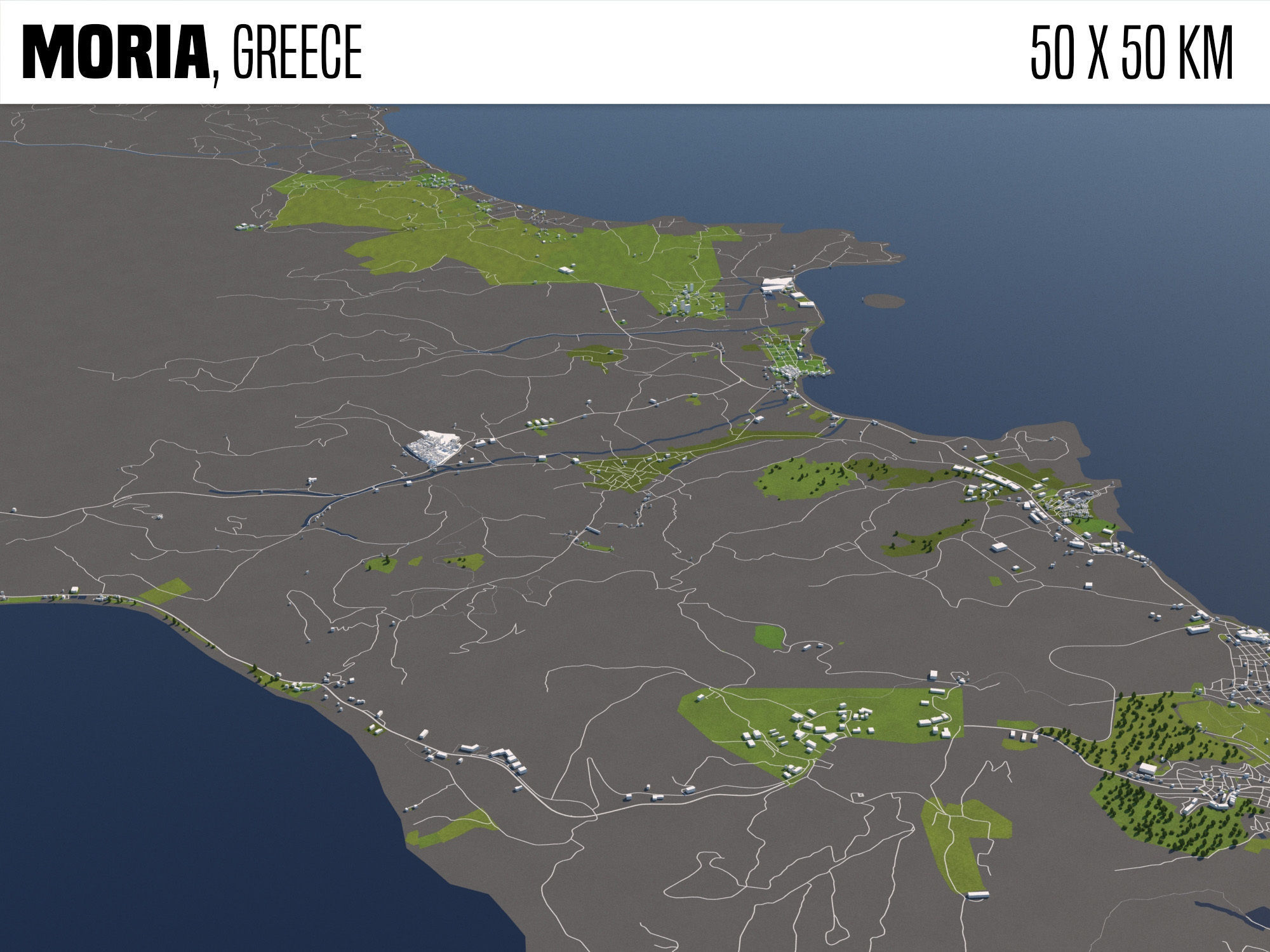 Moria Greece 50x50km