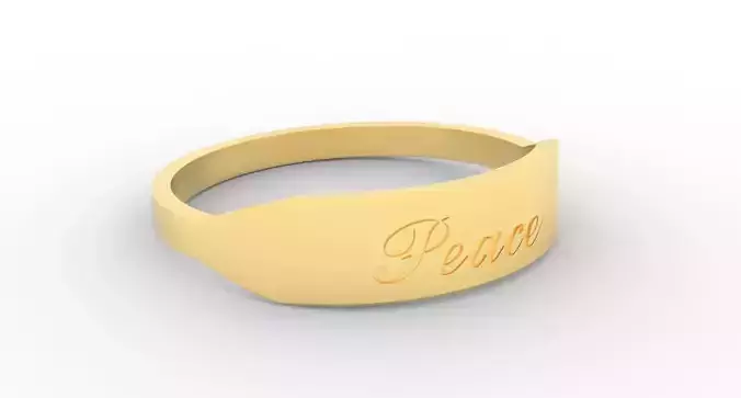 Peace Ring Female Gold 3D print model