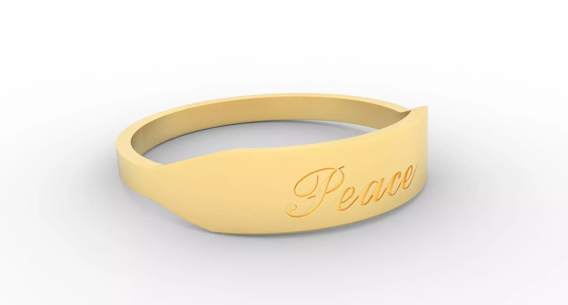 Peace Ring Female Gold 3D print model