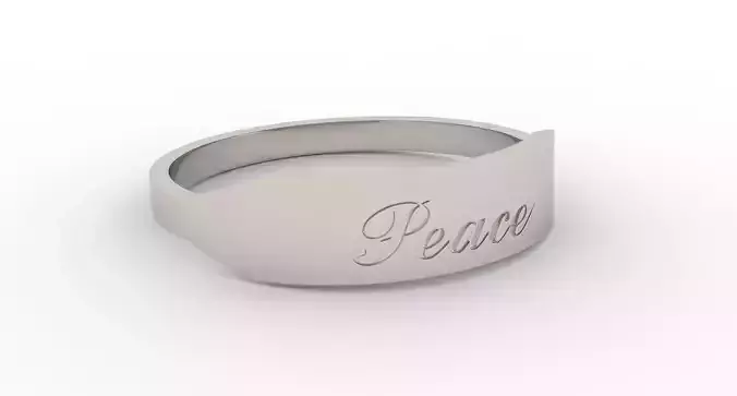 Peace Ring Female Platinum 3D print model