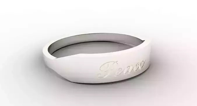 Peace Ring Female Silver 3D print model