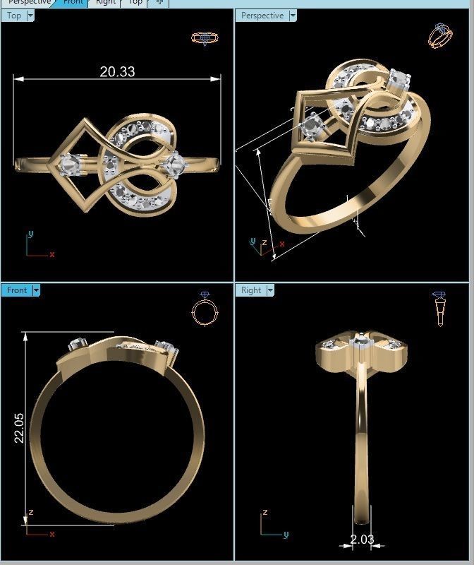 Women ring 3dm render detail 3D print model 3D print model_15