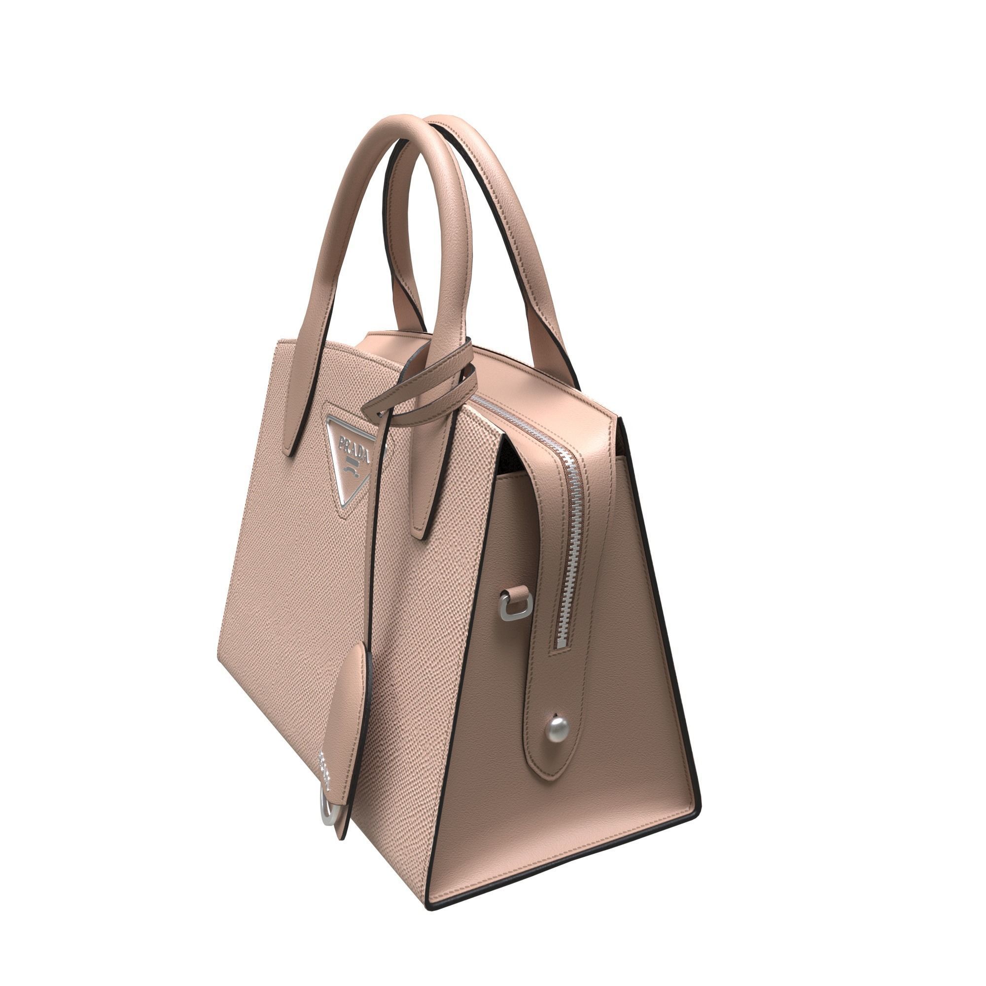 handbag prada bag leather Low-poly 3D model_4