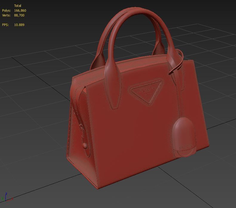 handbag prada bag leather Low-poly 3D model_13