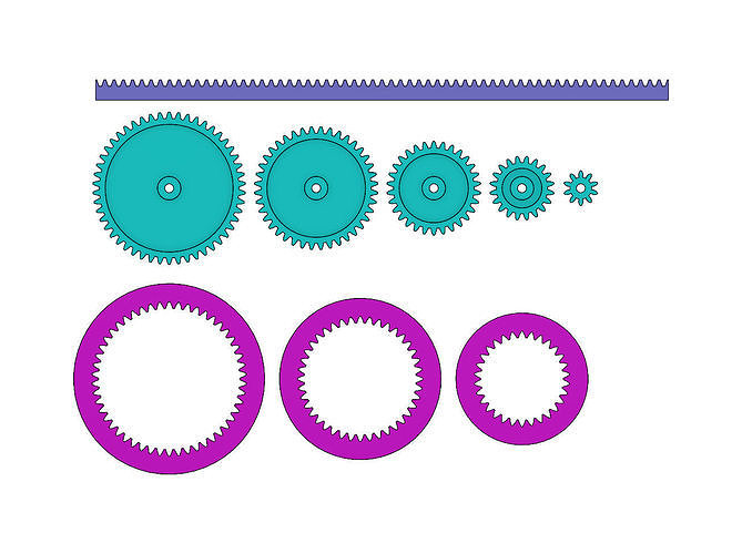 Mini Spur Gears Metric Set  3D print model