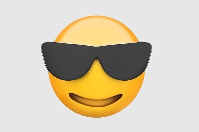 Emoji smiling face with sunglasses 3D model