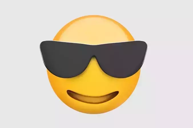 Emoji smiling face with sunglasses 3D model