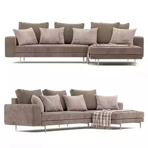 Campo Sofa with pillows and blanket