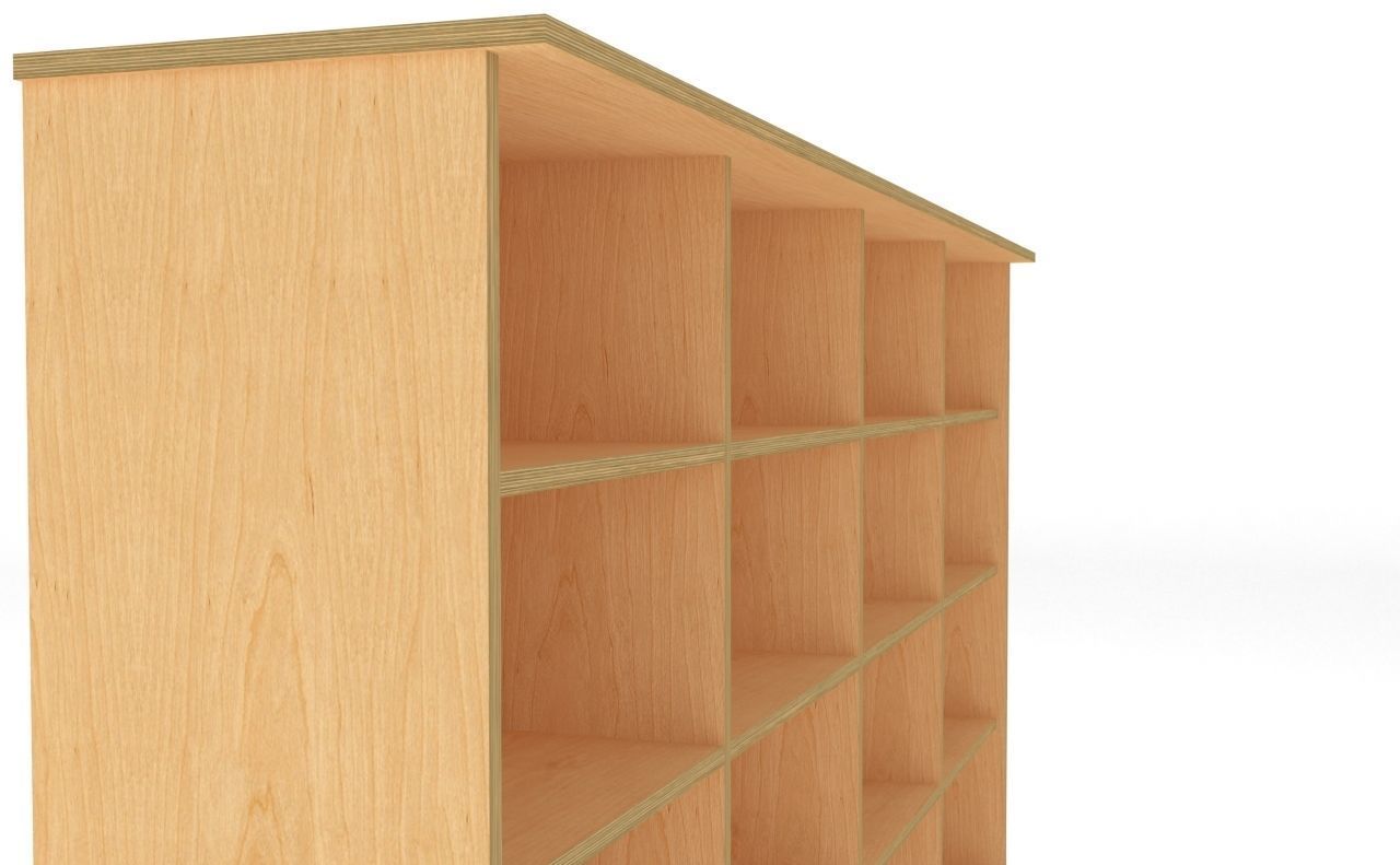 lowpoly bookshelf 4 cover2 drawer6 plywood Low-poly 3D model_12