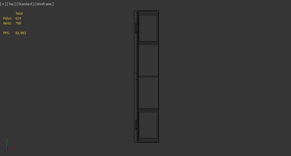 lowpoly bookshelf 4 cover2 drawer6 plywood Low-poly 3D model_22