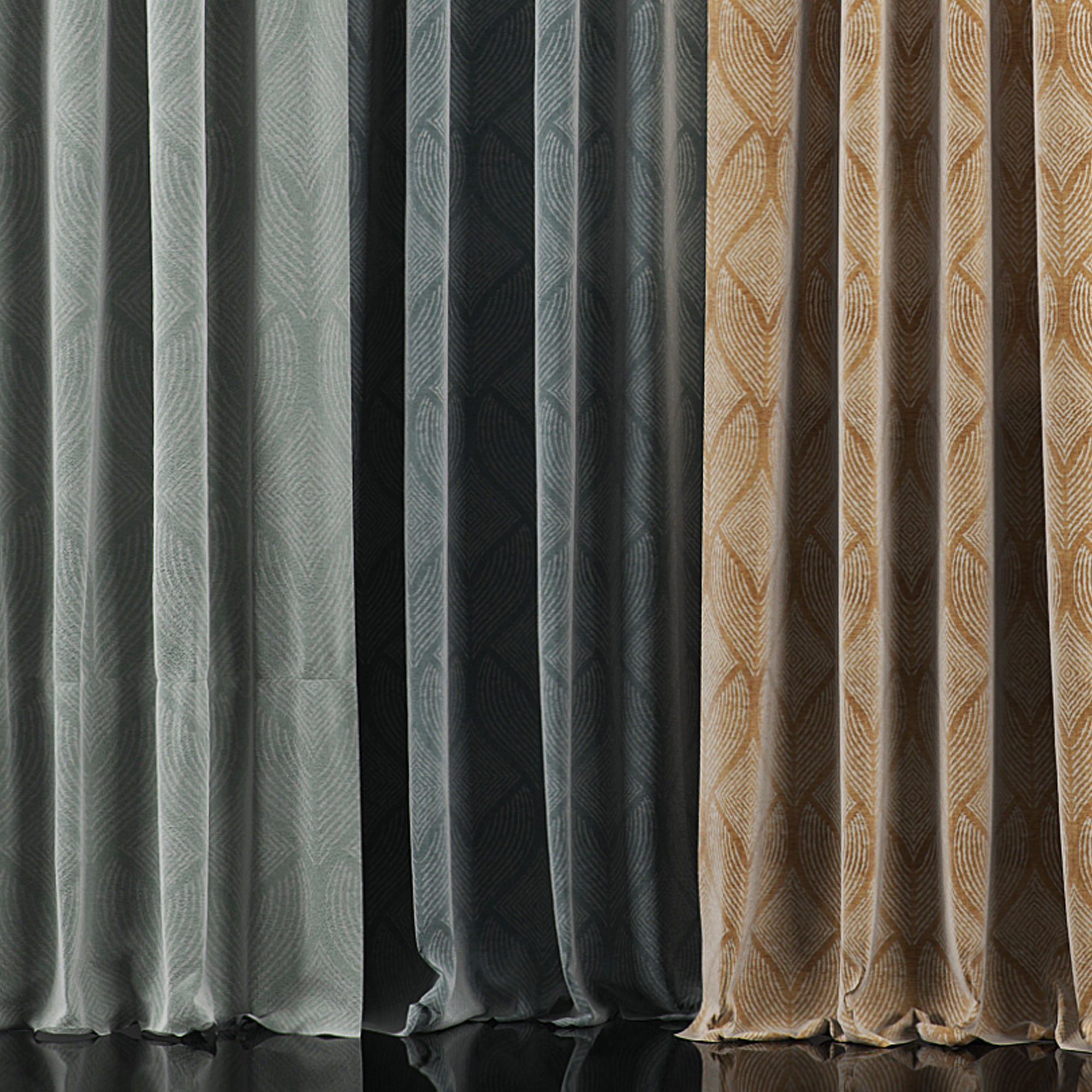 Curtain Set 37 3D model_2