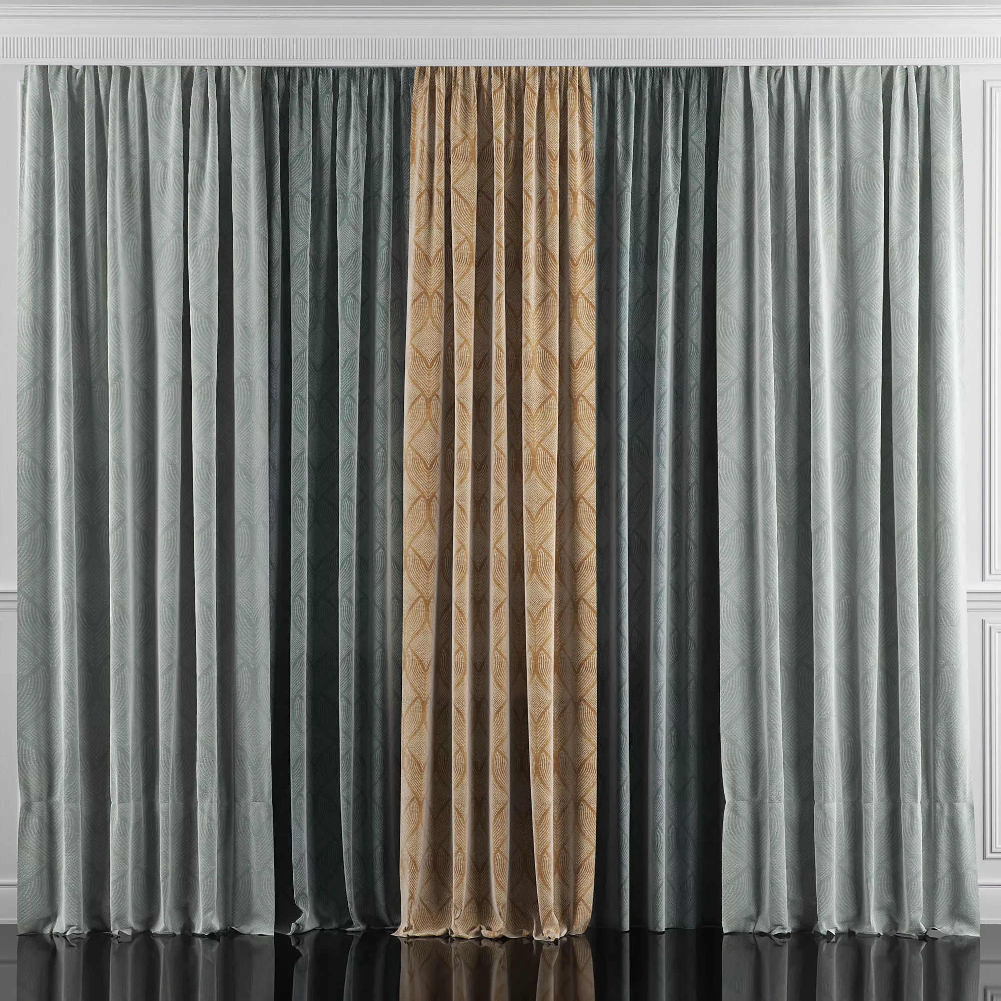 Curtain Set 37 3D model_0