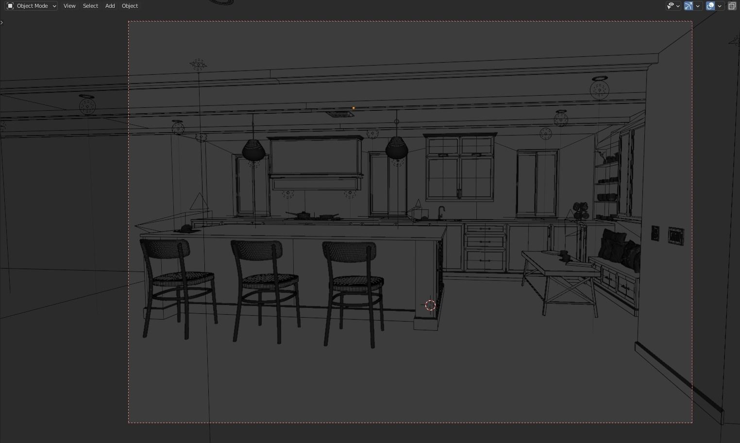 Transitional Kitchen 3D model_7