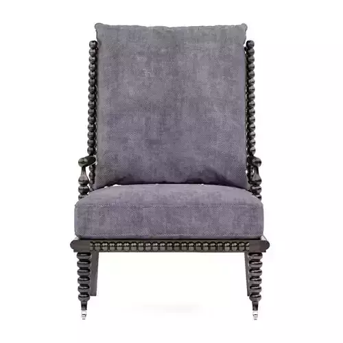 Brandon Chair with wooden arms and fabric seat 3D model