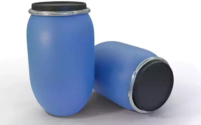 Generic Plastic Barrel Low-poly 3D model