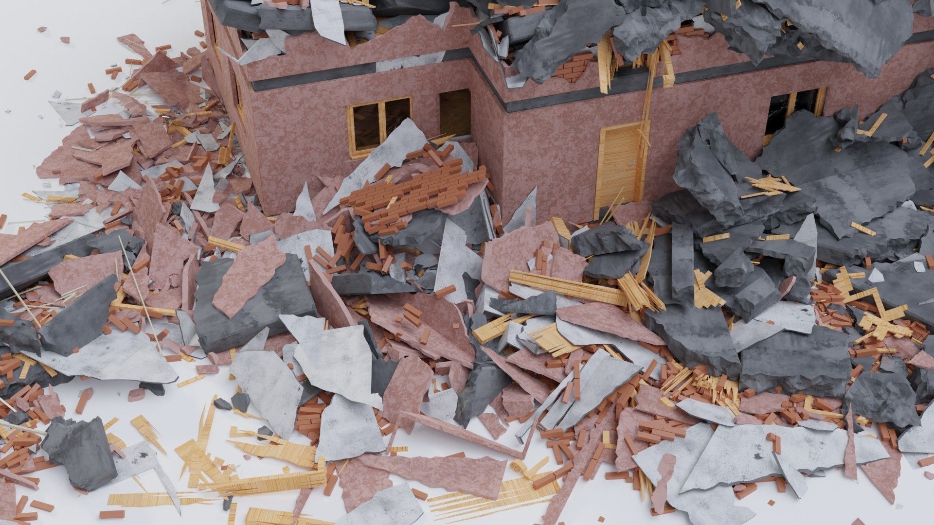 Collapsed Building 3D model_6