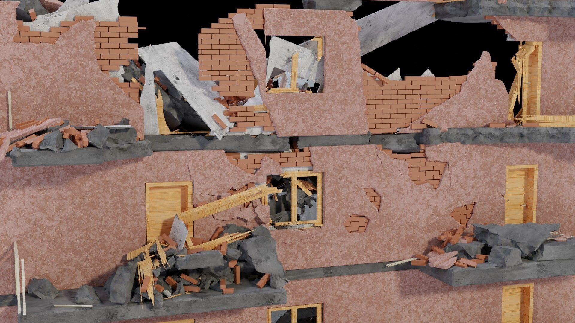 Collapsed Building 3D model_5