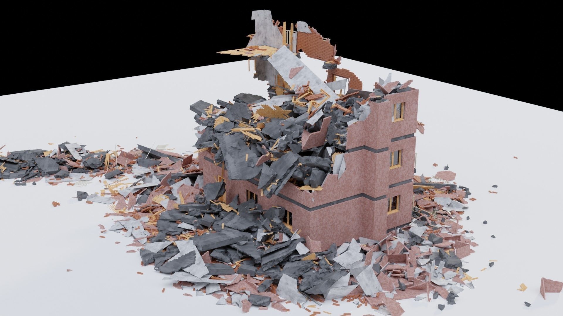Collapsed Building 3D model_2