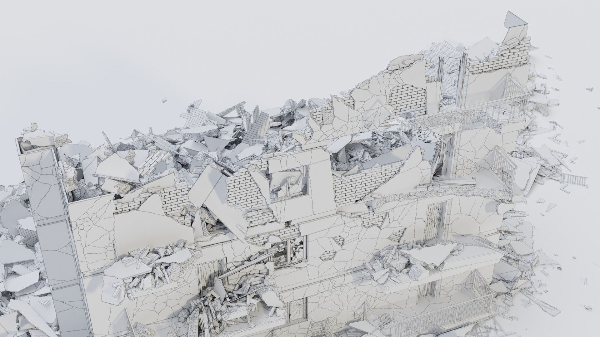 Collapsed Building 3D model_9