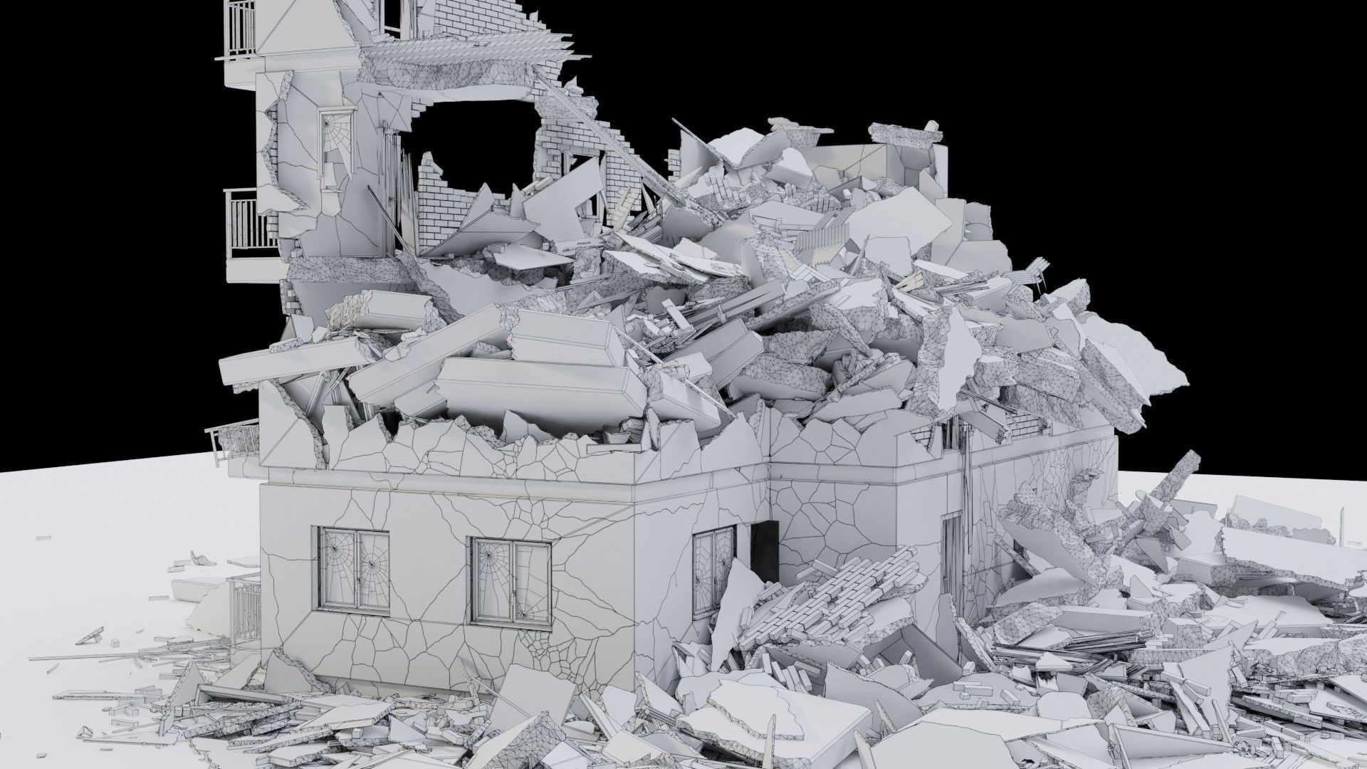 Collapsed Building 3D model_8
