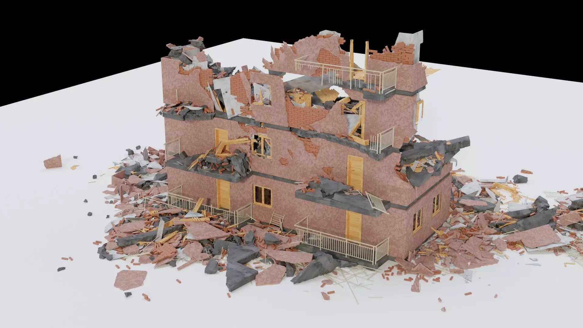 Collapsed Building 3D model_0
