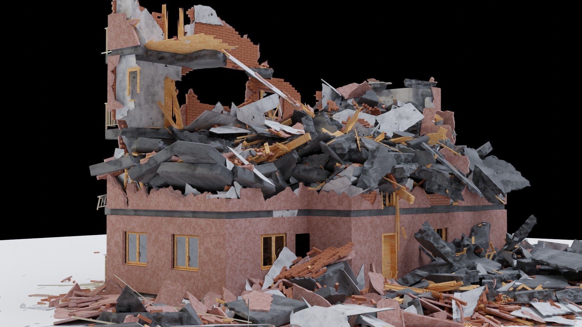 Collapsed Building 3D model_3