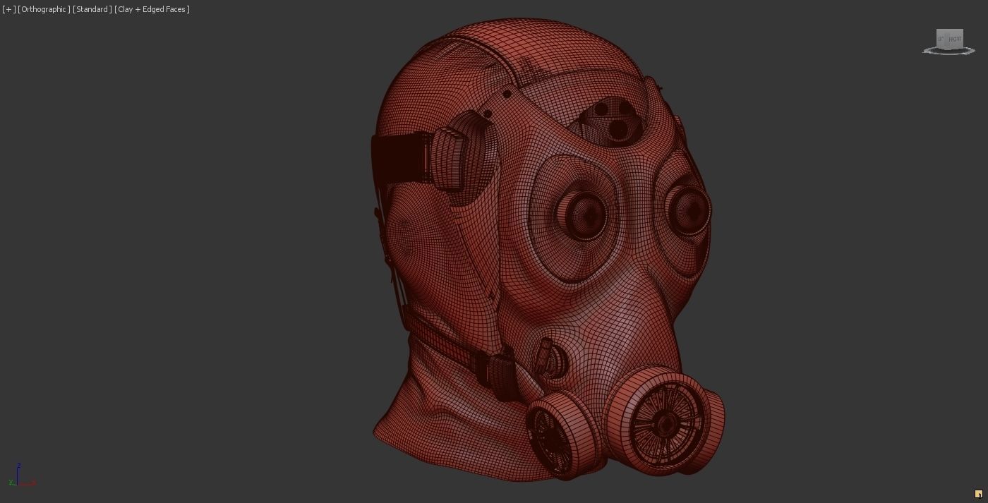 Gas mask character head 3D model_11