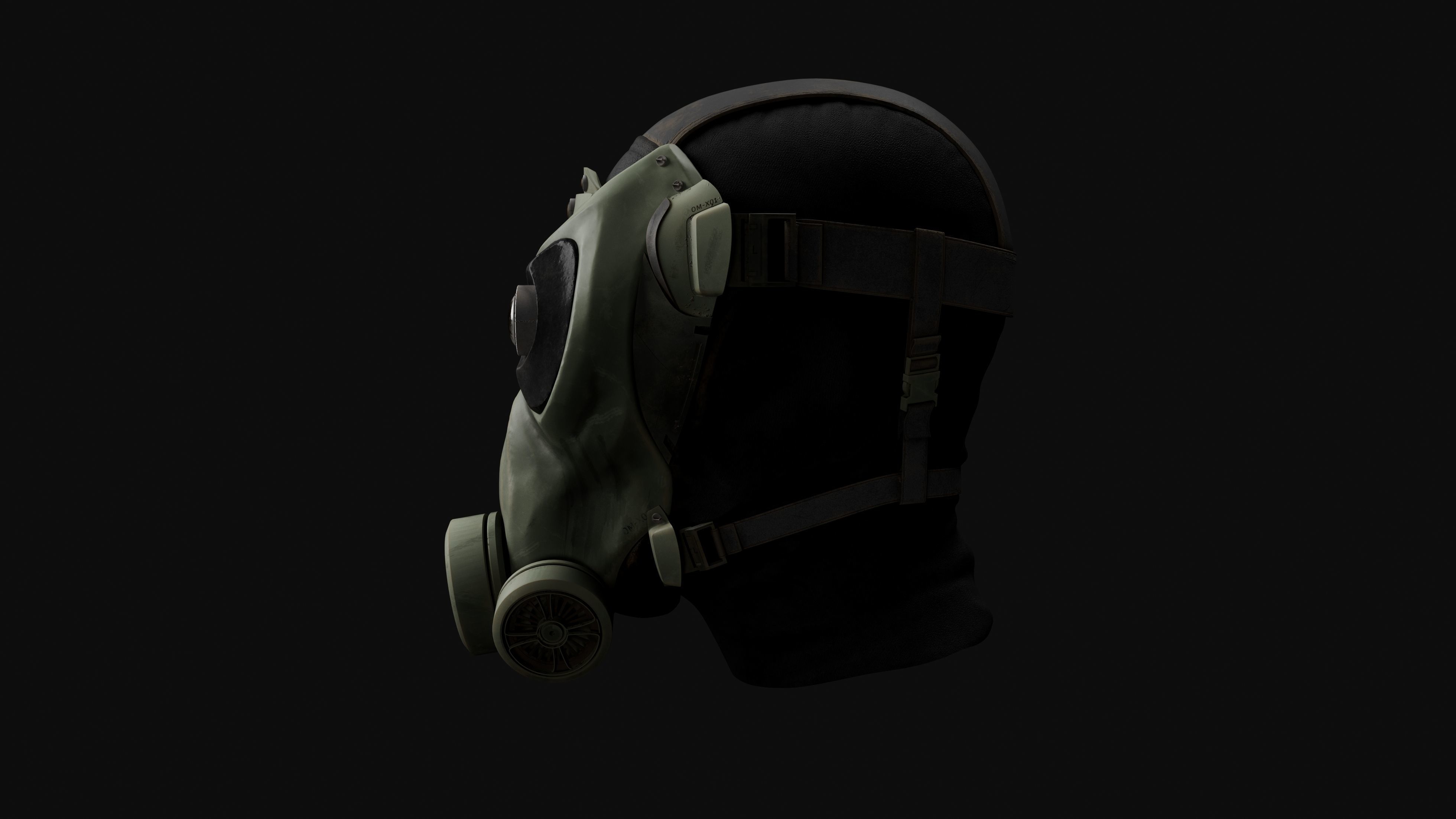 Gas mask character head 3D model_4