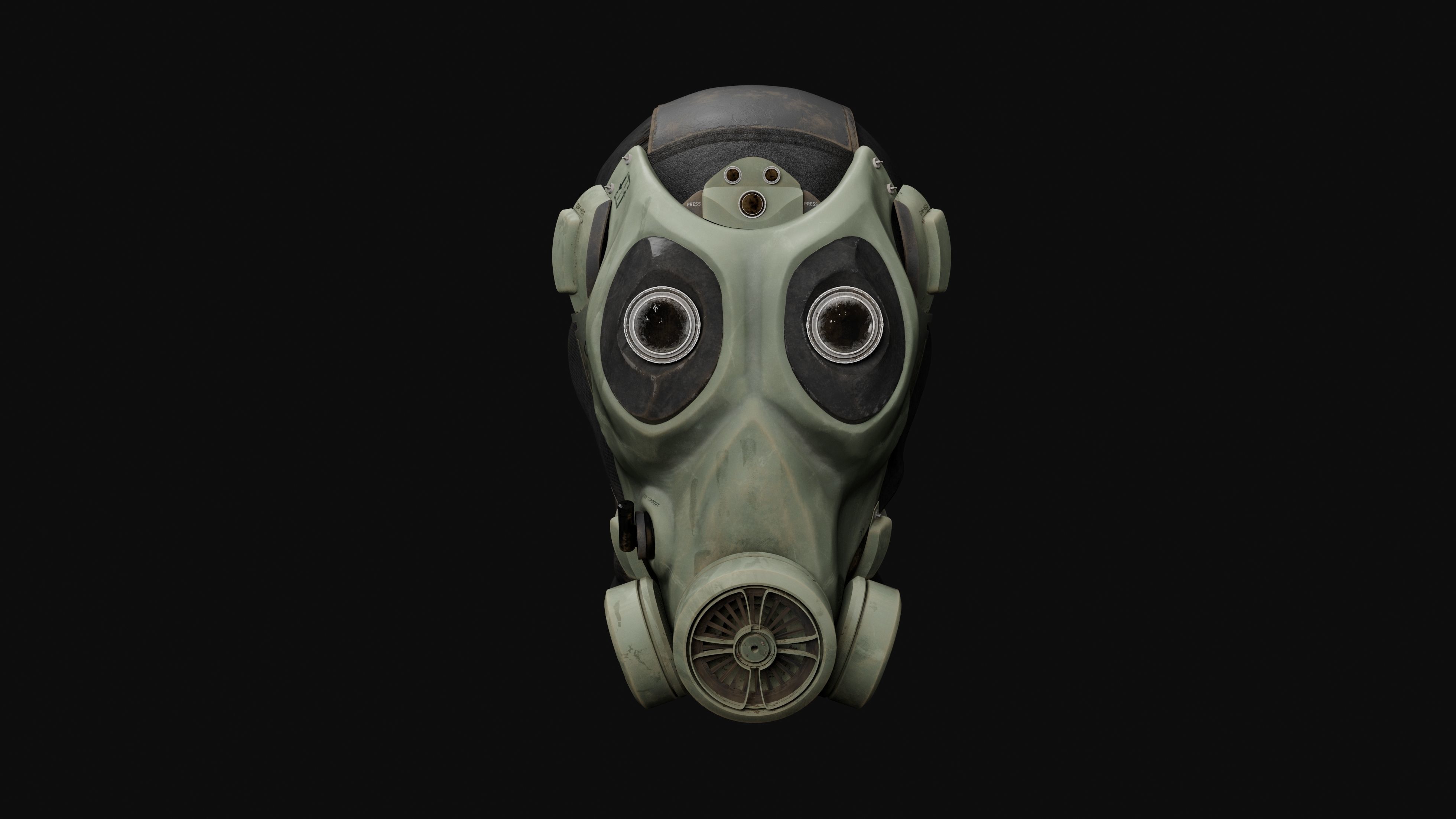 Gas mask character head 3D model_2