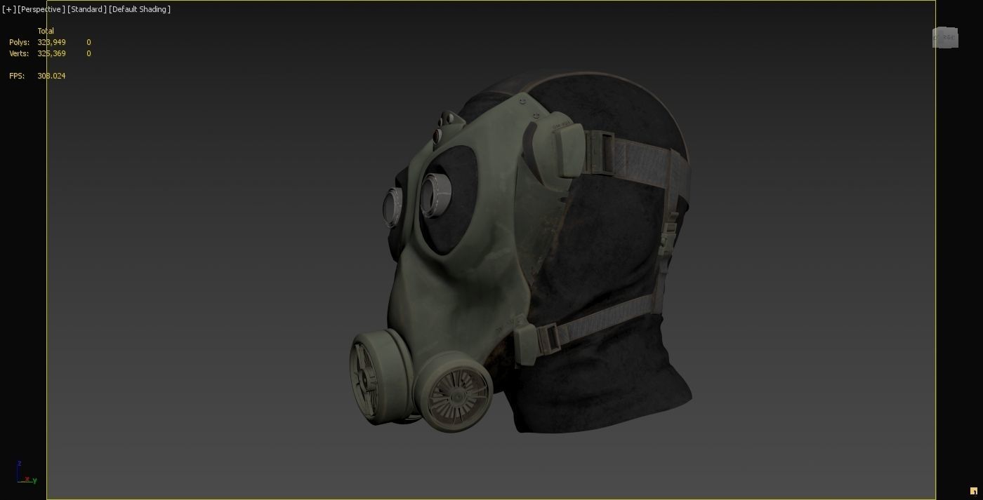 Gas mask character head 3D model_10