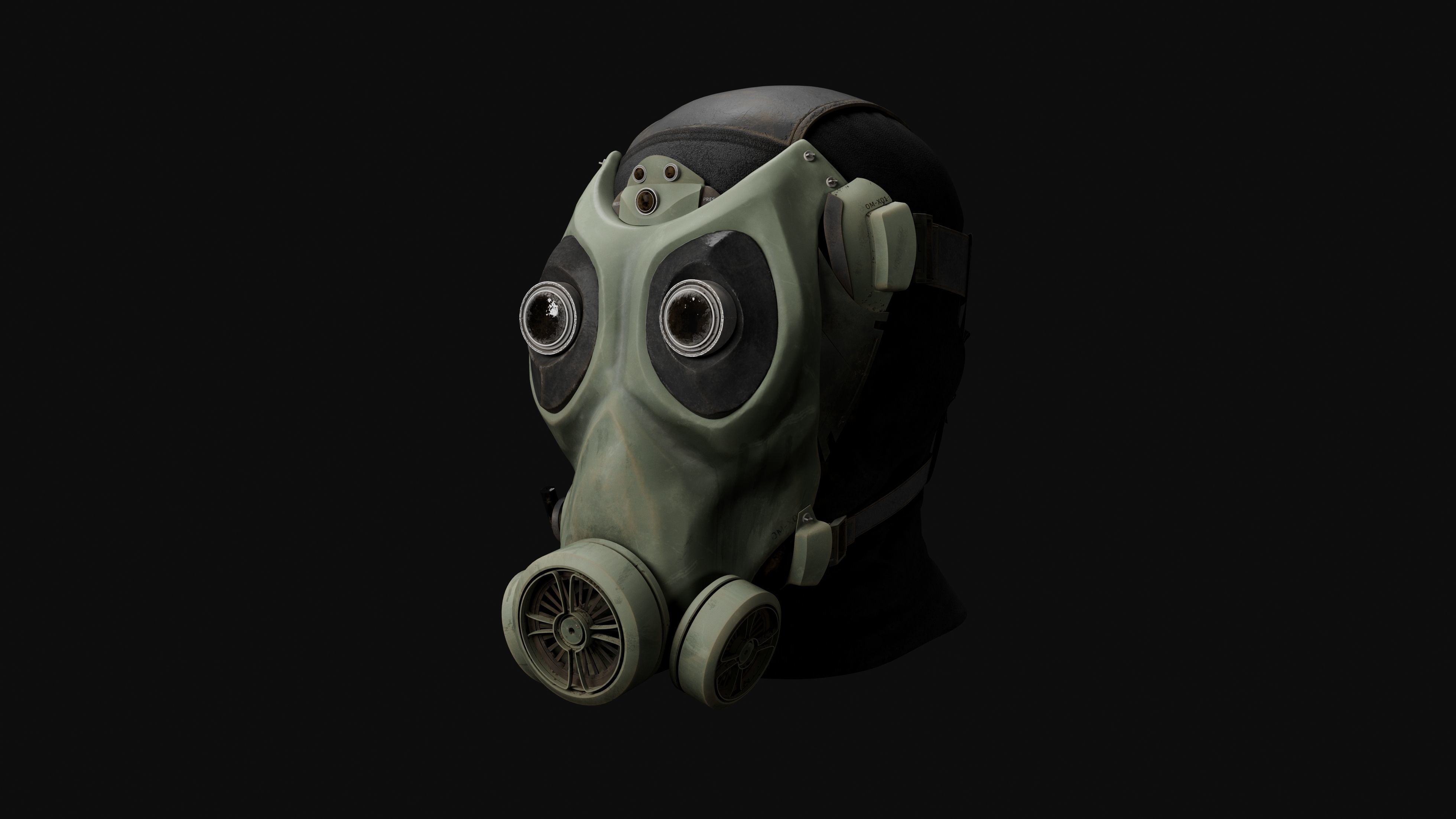 Gas mask character head 3D model_3