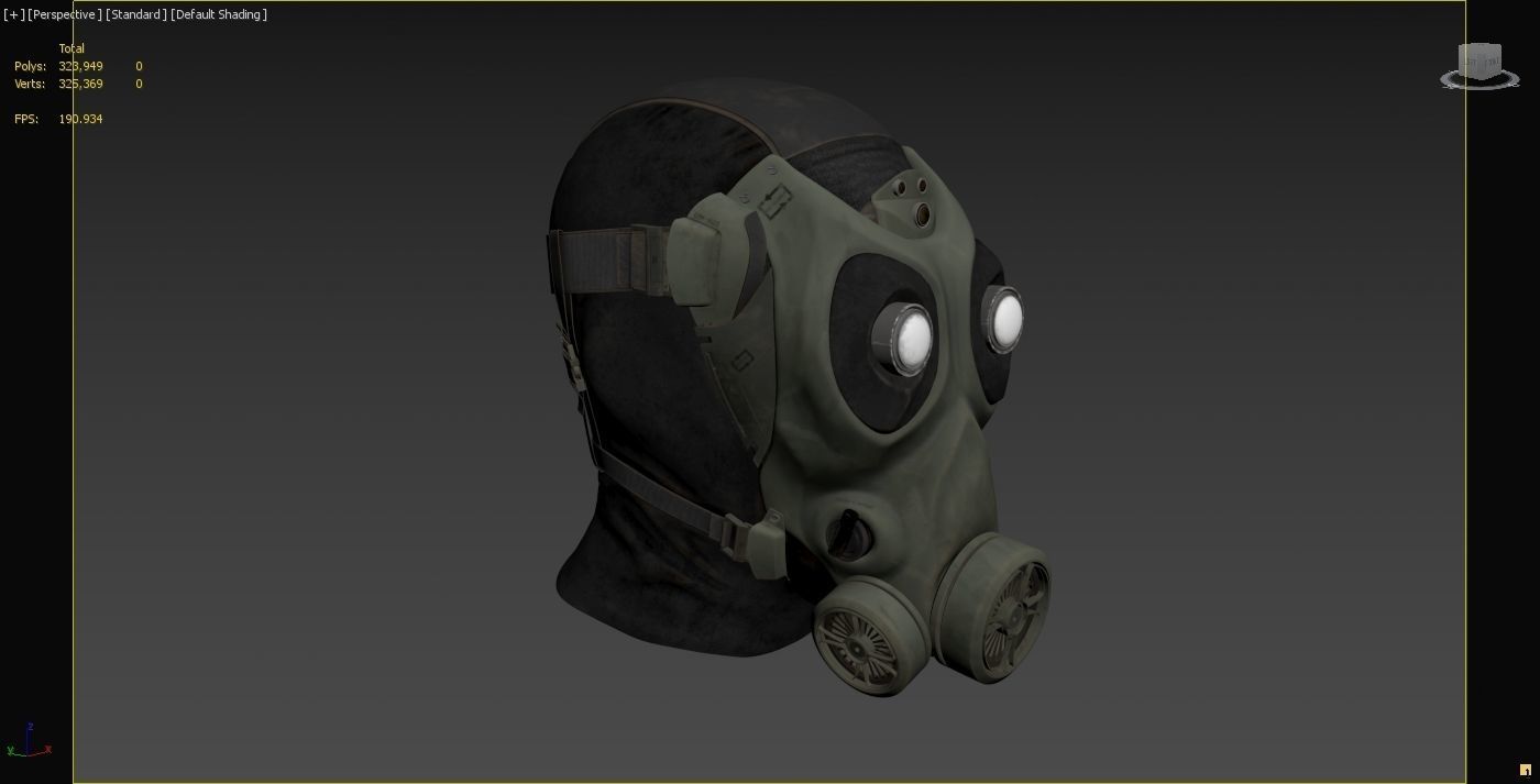 Gas mask character head 3D model_9