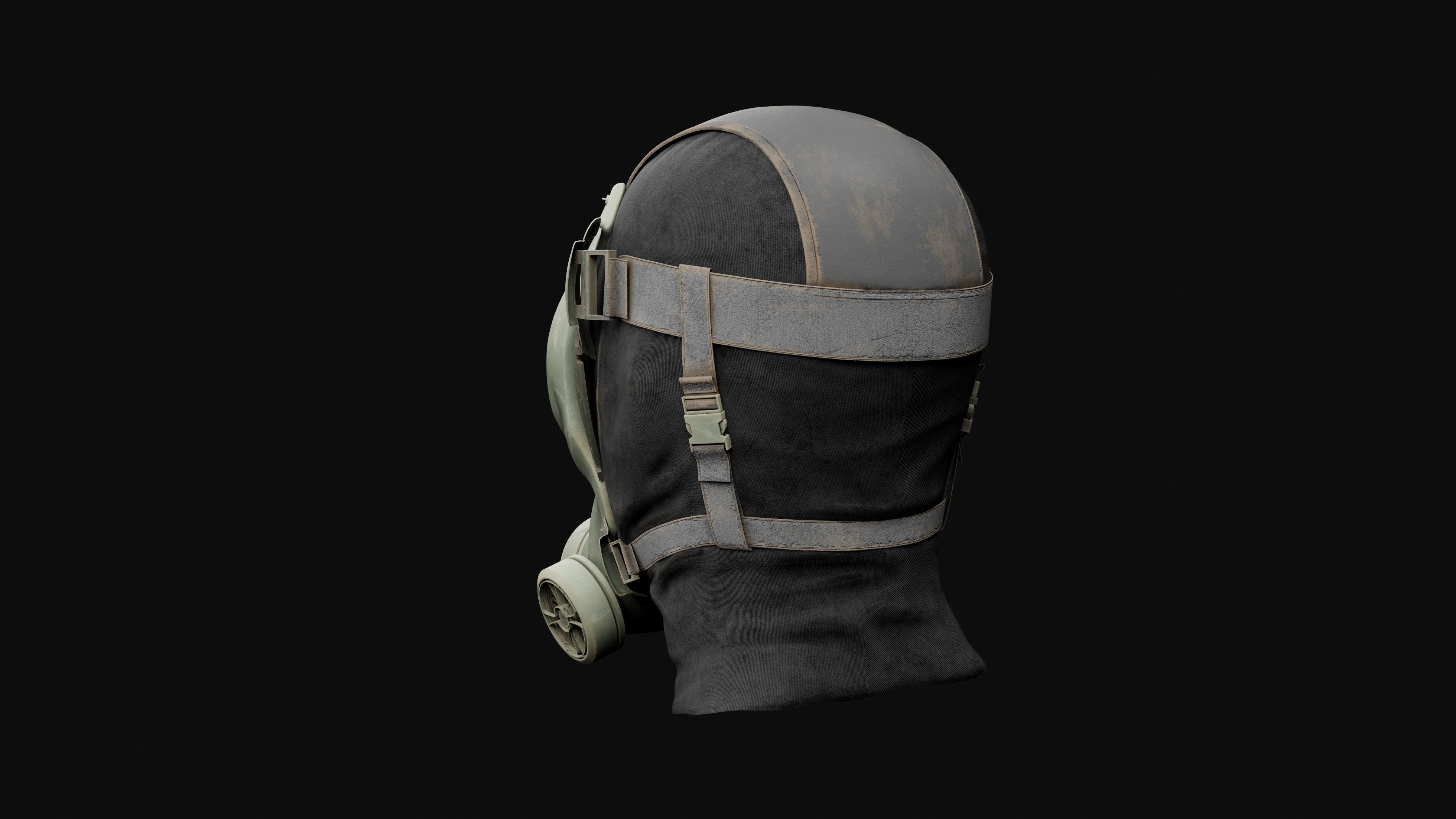 Gas mask character head 3D model_5