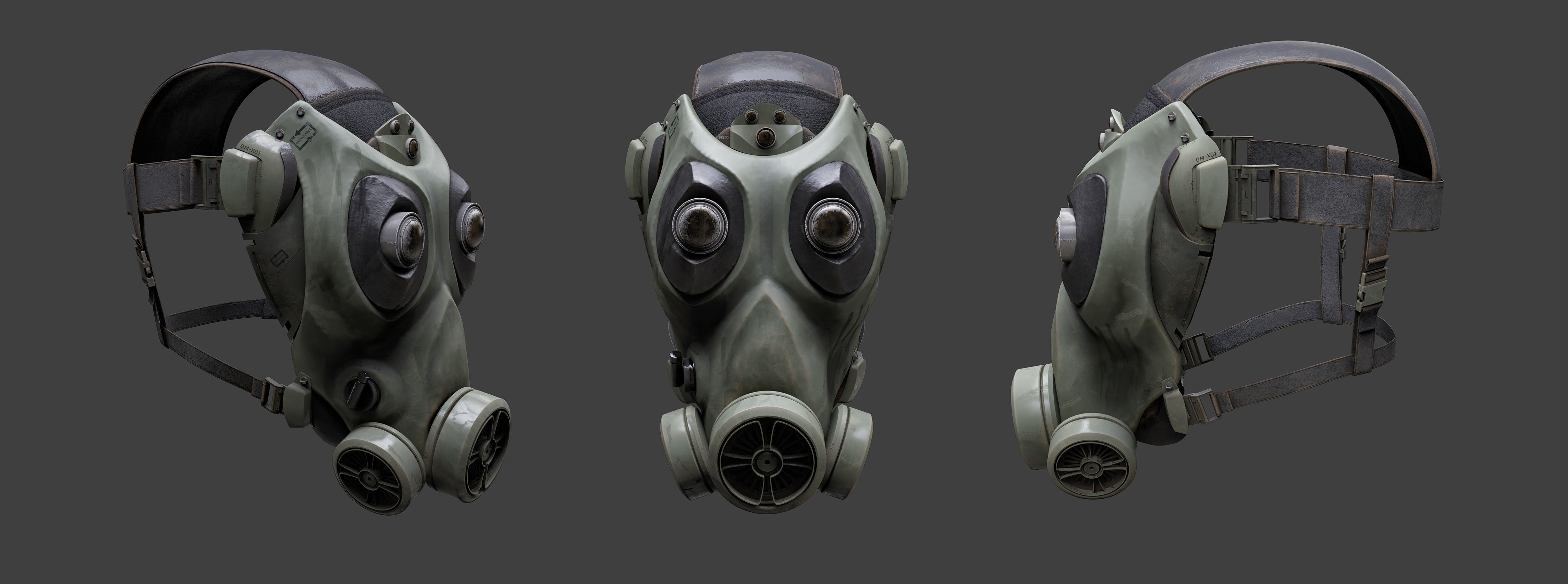Gas mask character head 3D model_8