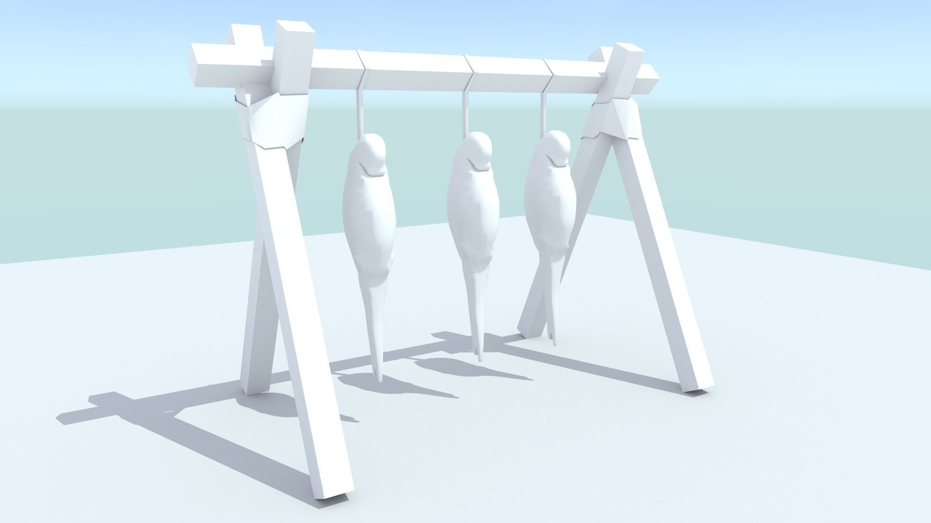 Hanging Birds Low-poly 3D model_4
