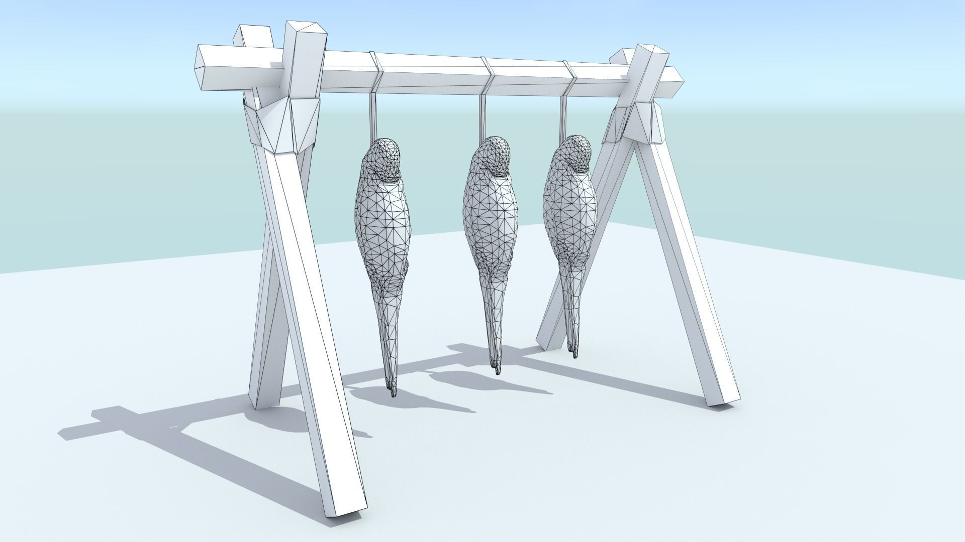 Hanging Birds Low-poly 3D model_5