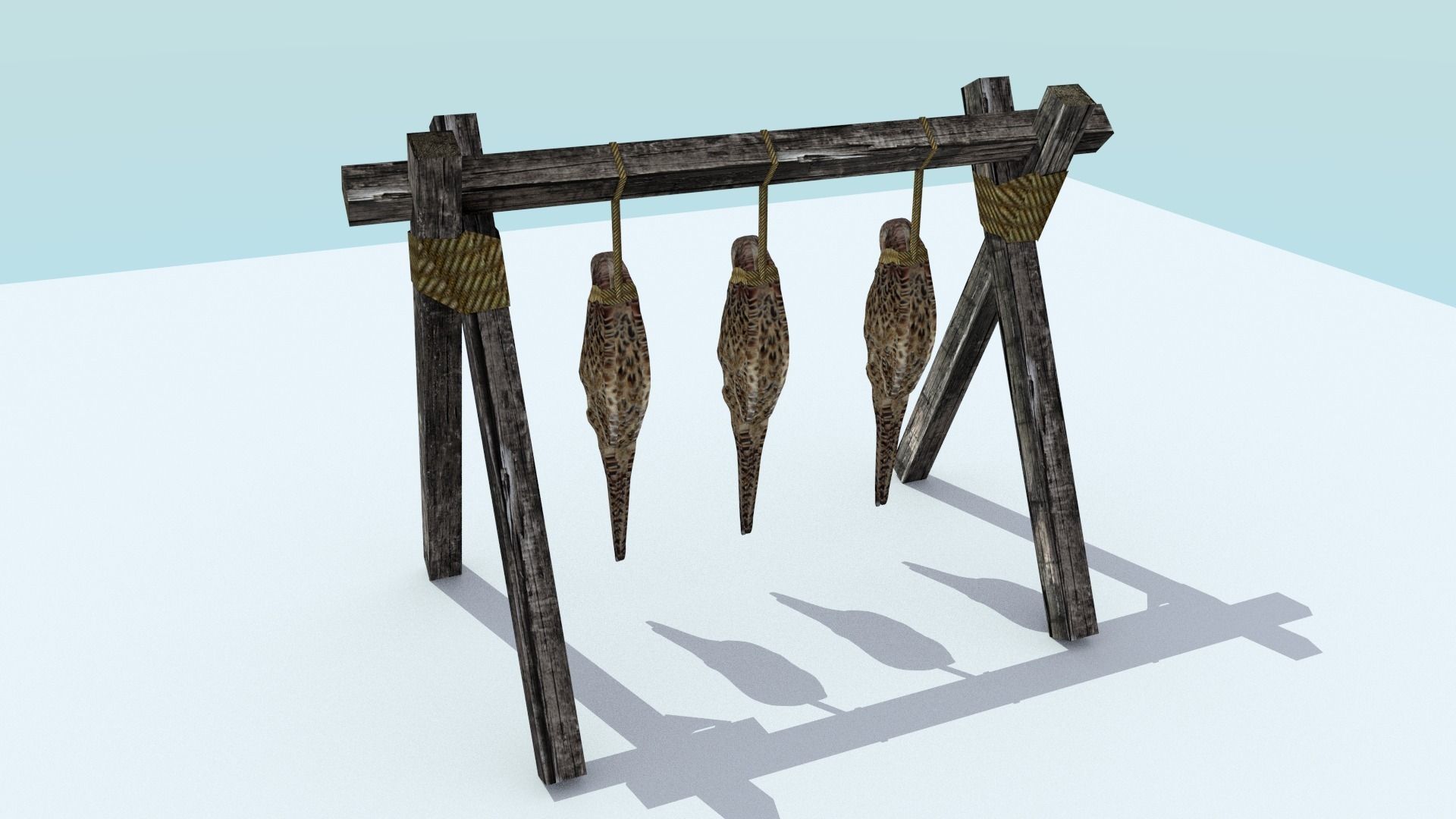 Hanging Birds Low-poly 3D model_3