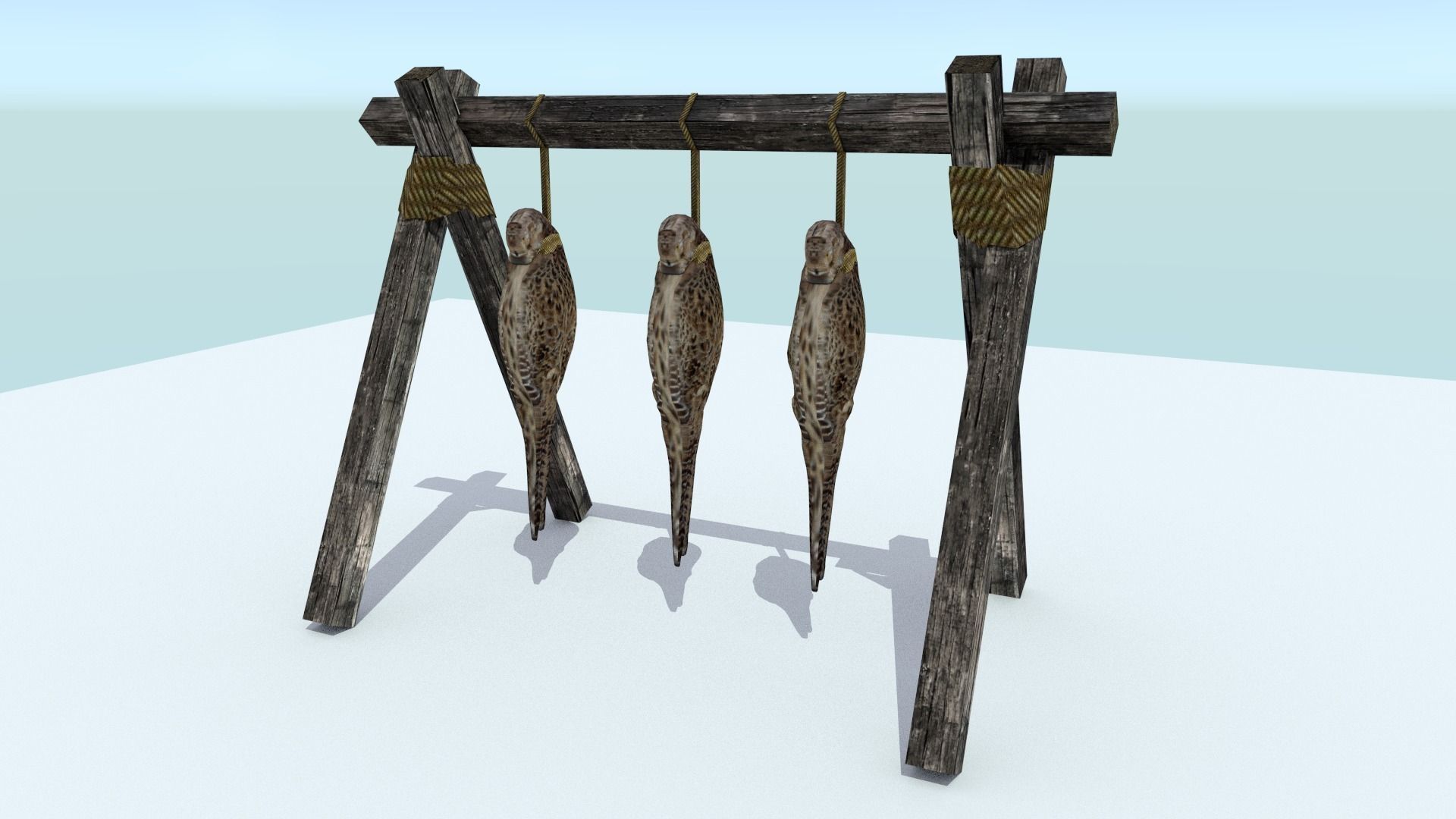 Hanging Birds Low-poly 3D model_2