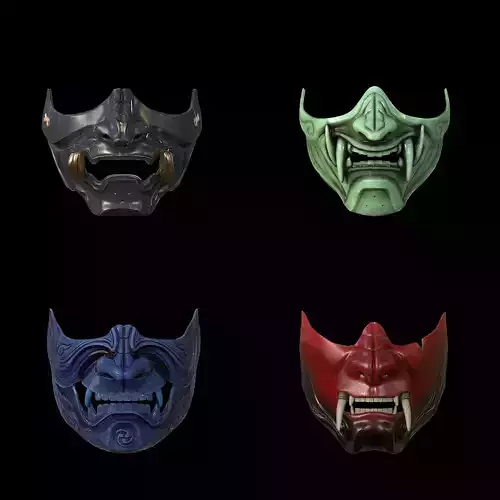 Samurai Mask Vol 1 Low-poly 3D model