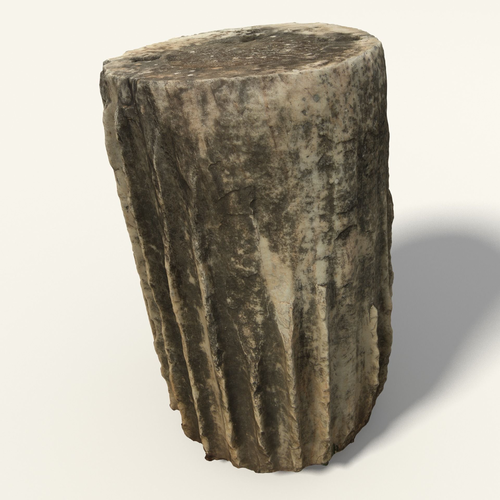 Baseless Greek Column Low-poly 3D model