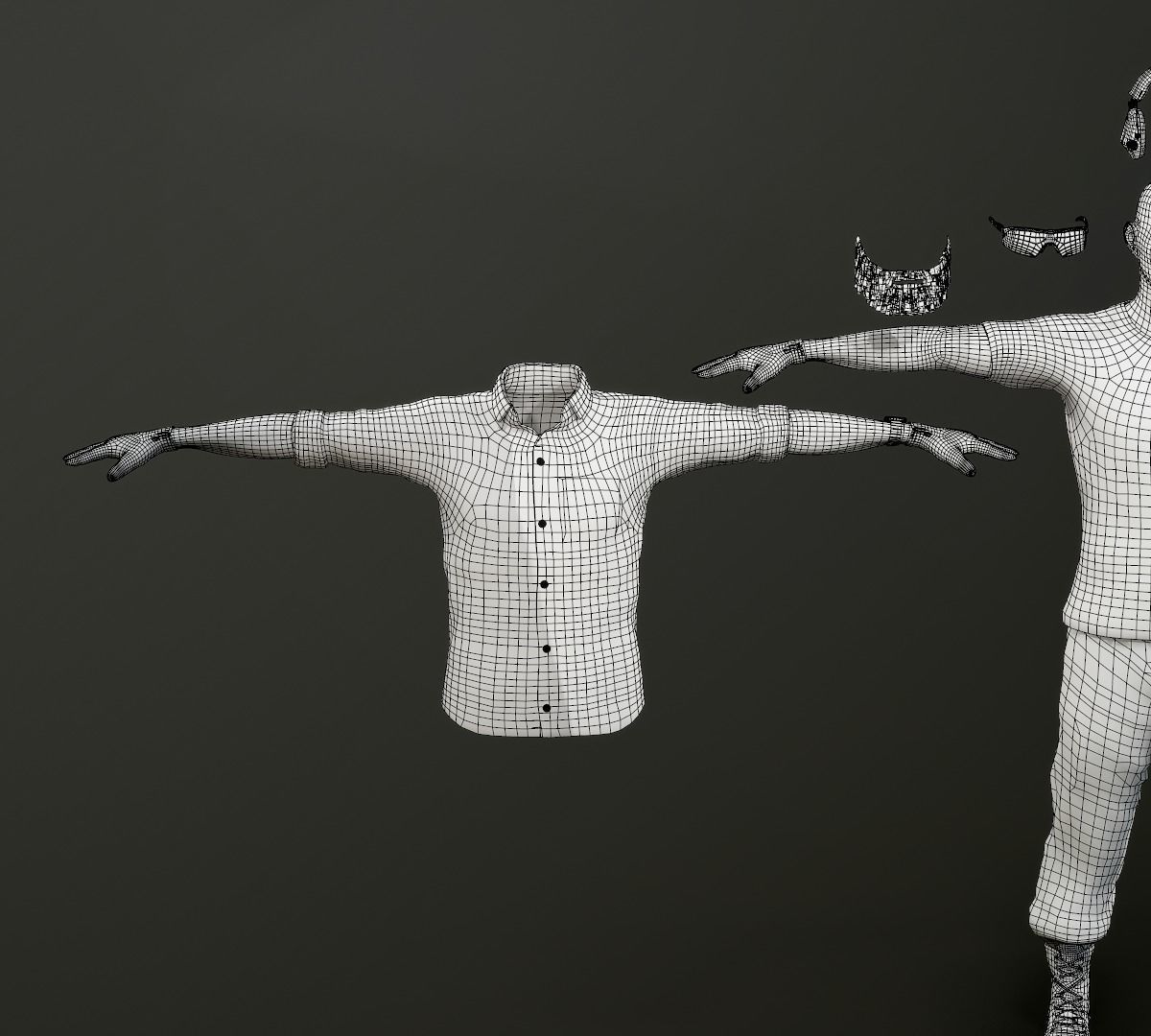 Modular PMC Character Low-poly 3D model_34