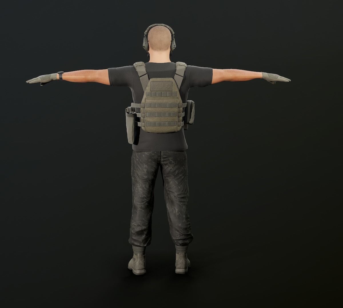 Modular PMC Character Low-poly 3D model_6
