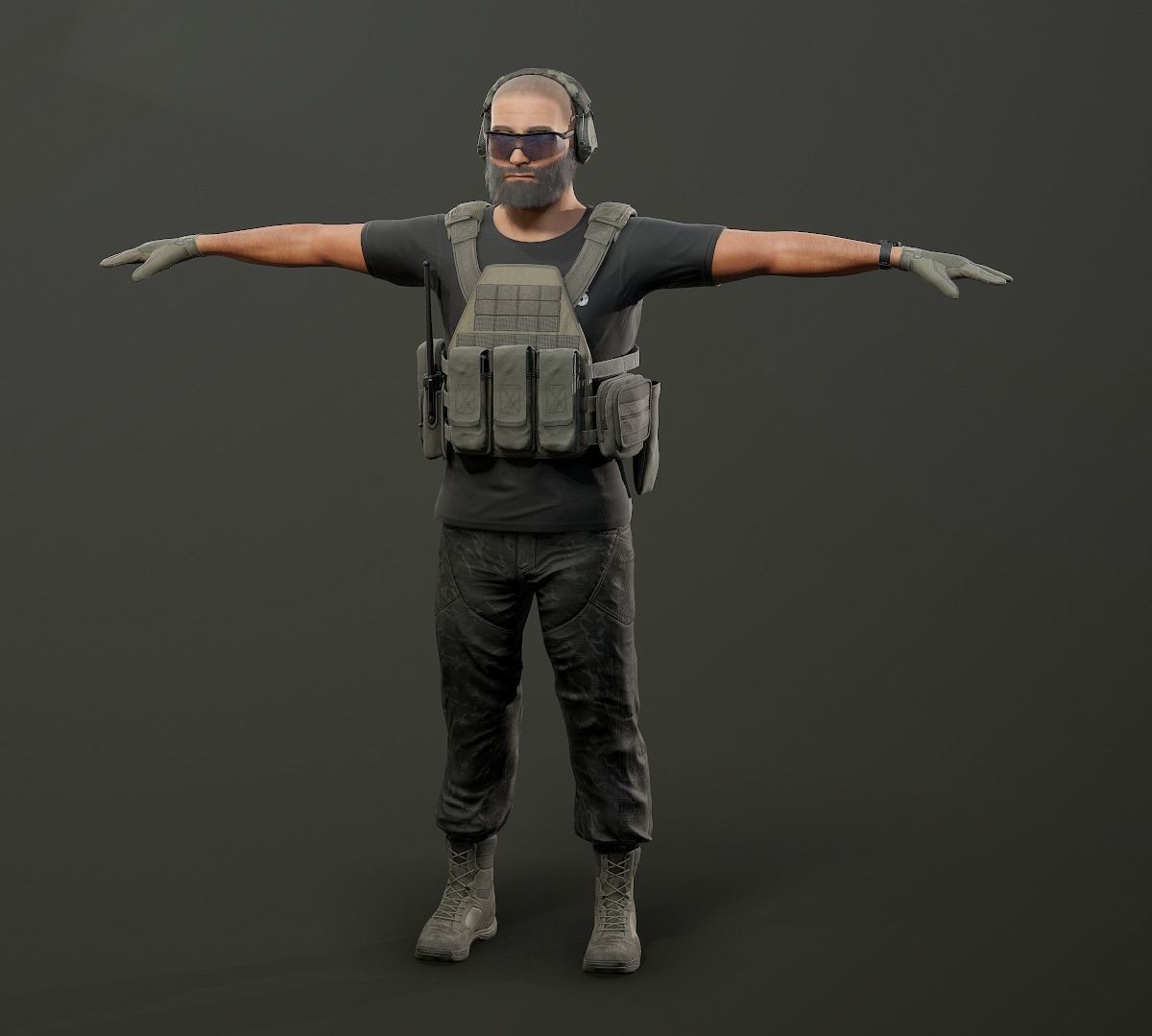 Modular PMC Character Low-poly 3D model_5