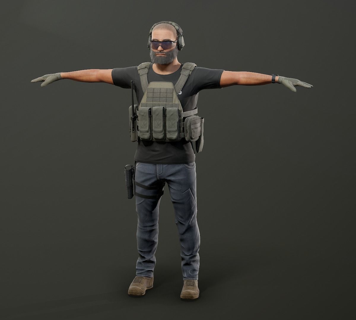 Modular PMC Character Low-poly 3D model_11