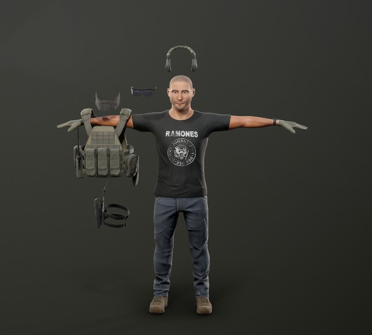 Modular PMC Character Low-poly 3D model_18