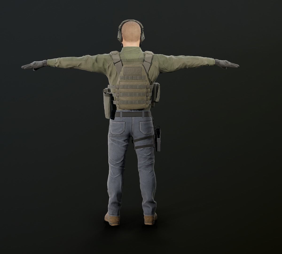 Modular PMC Character Low-poly 3D model_14