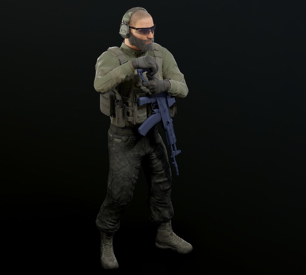 Modular PMC Character Low-poly 3D model_2